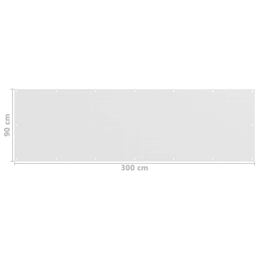 Balkon-Sichtschutz Weiß 90x300 cm HDPE