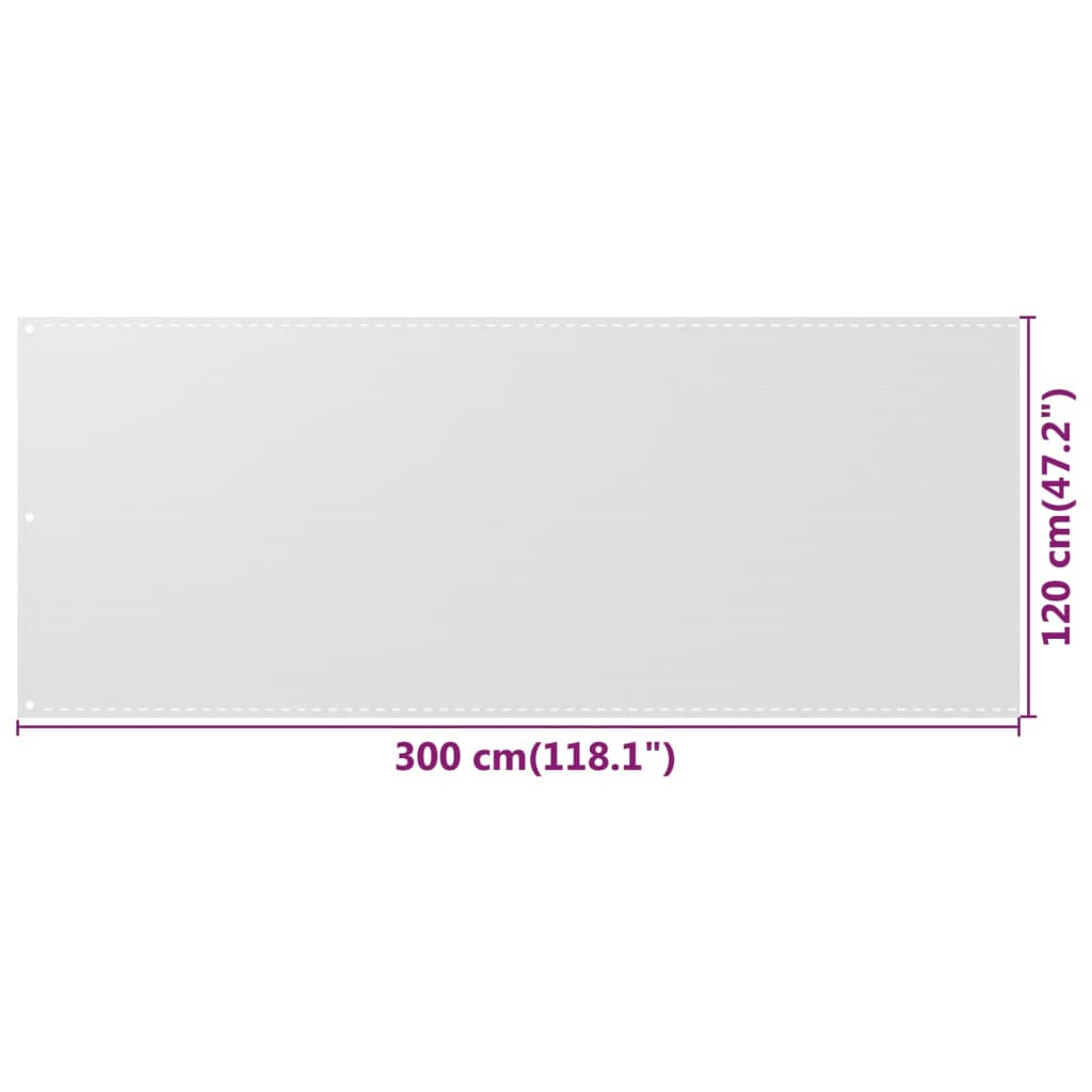 Balkon-Sichtschutz Weiß 120x300 cm HDPE