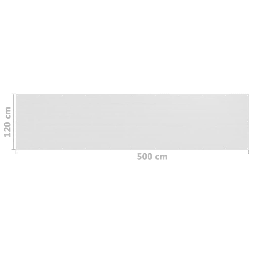Balkon-Sichtschutz Weiß 120x500 cm HDPE