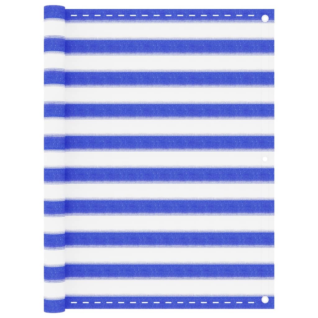 Balkon-Sichtschutz Blau und Weiß 120x400 cm HDPE