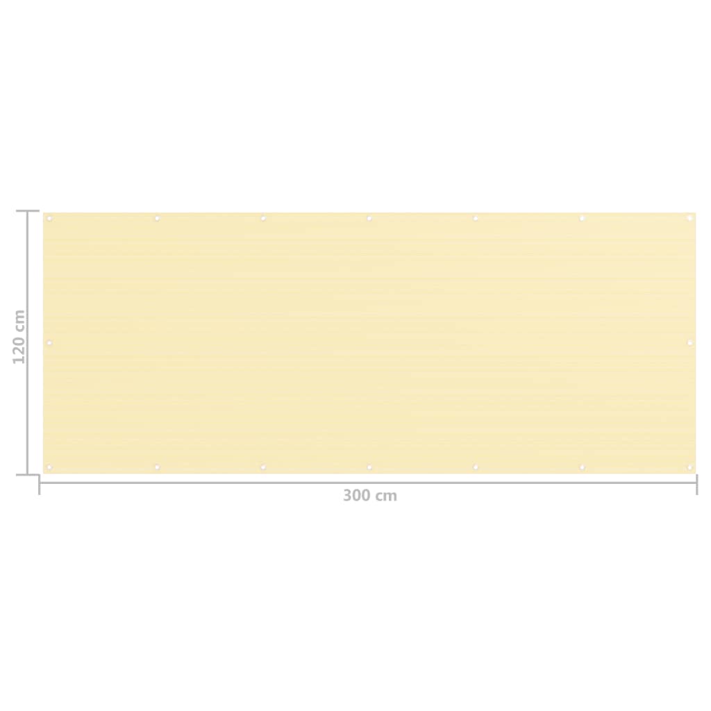 Balkon-Sichtschutz Beige 120x300 cm HDPE