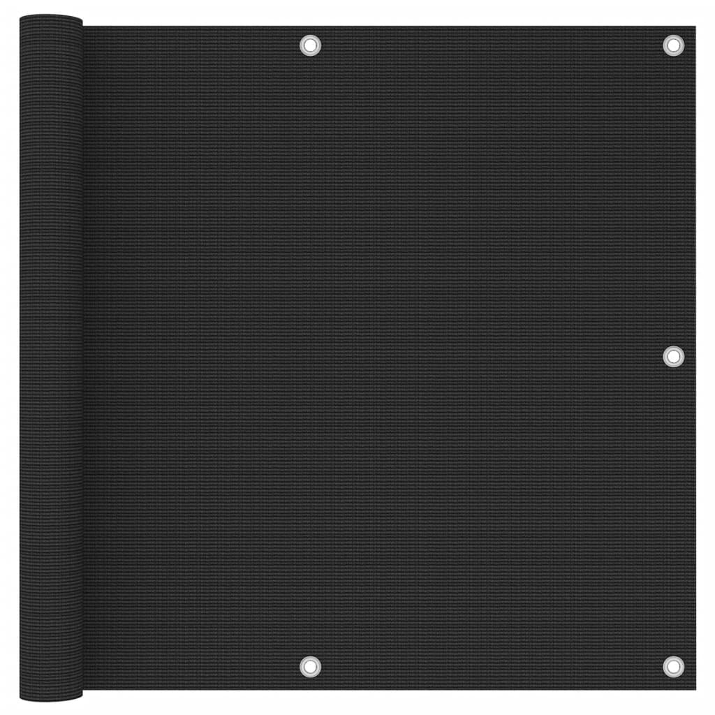 Balkon-Sichtschutz Schwarz 90x300 cm HDPE