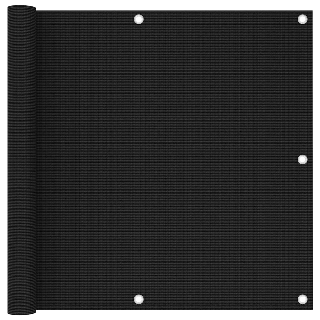Balkon-Sichtschutz Schwarz 90x400 cm HDPE