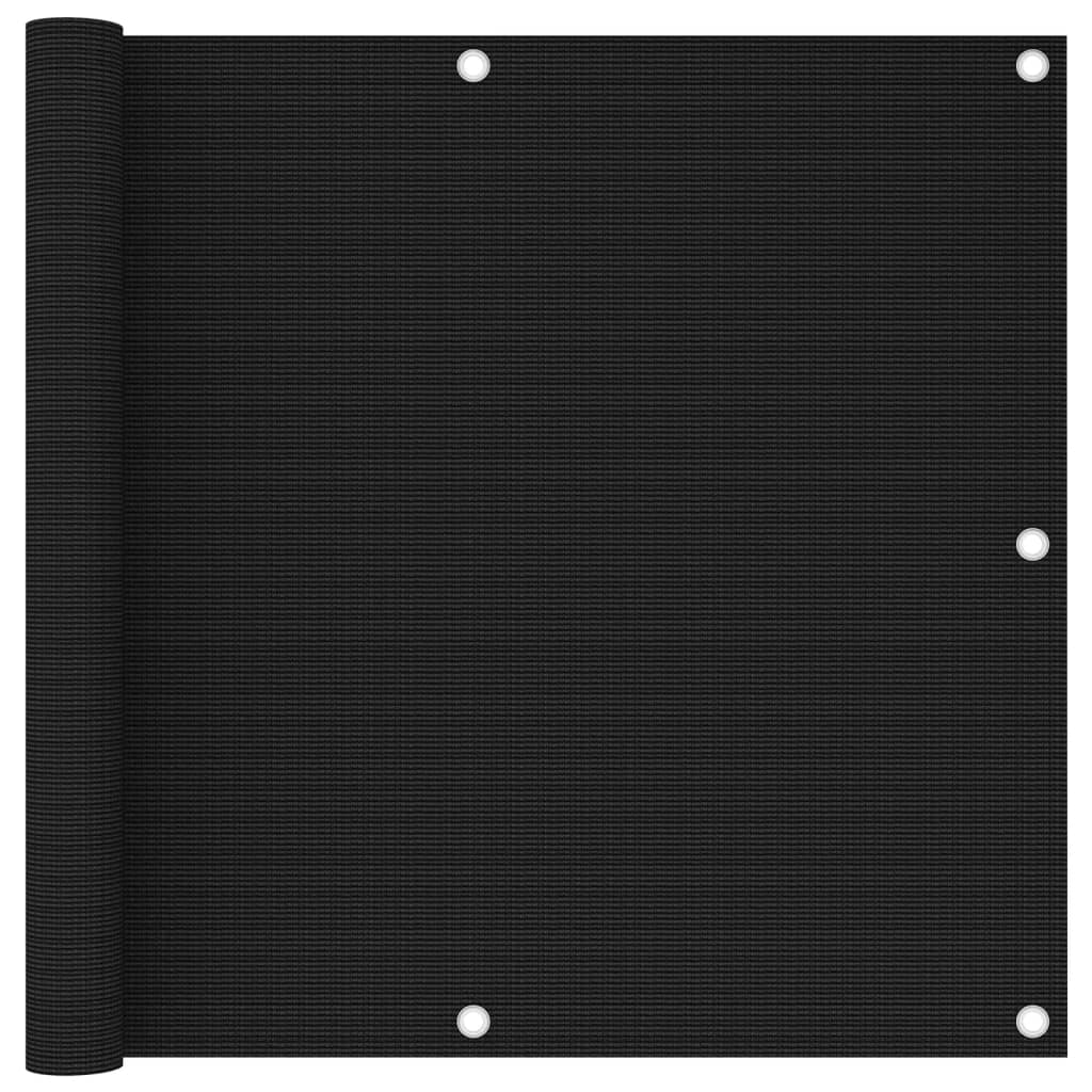 Balkon-Sichtschutz Schwarz 90x500 cm HDPE