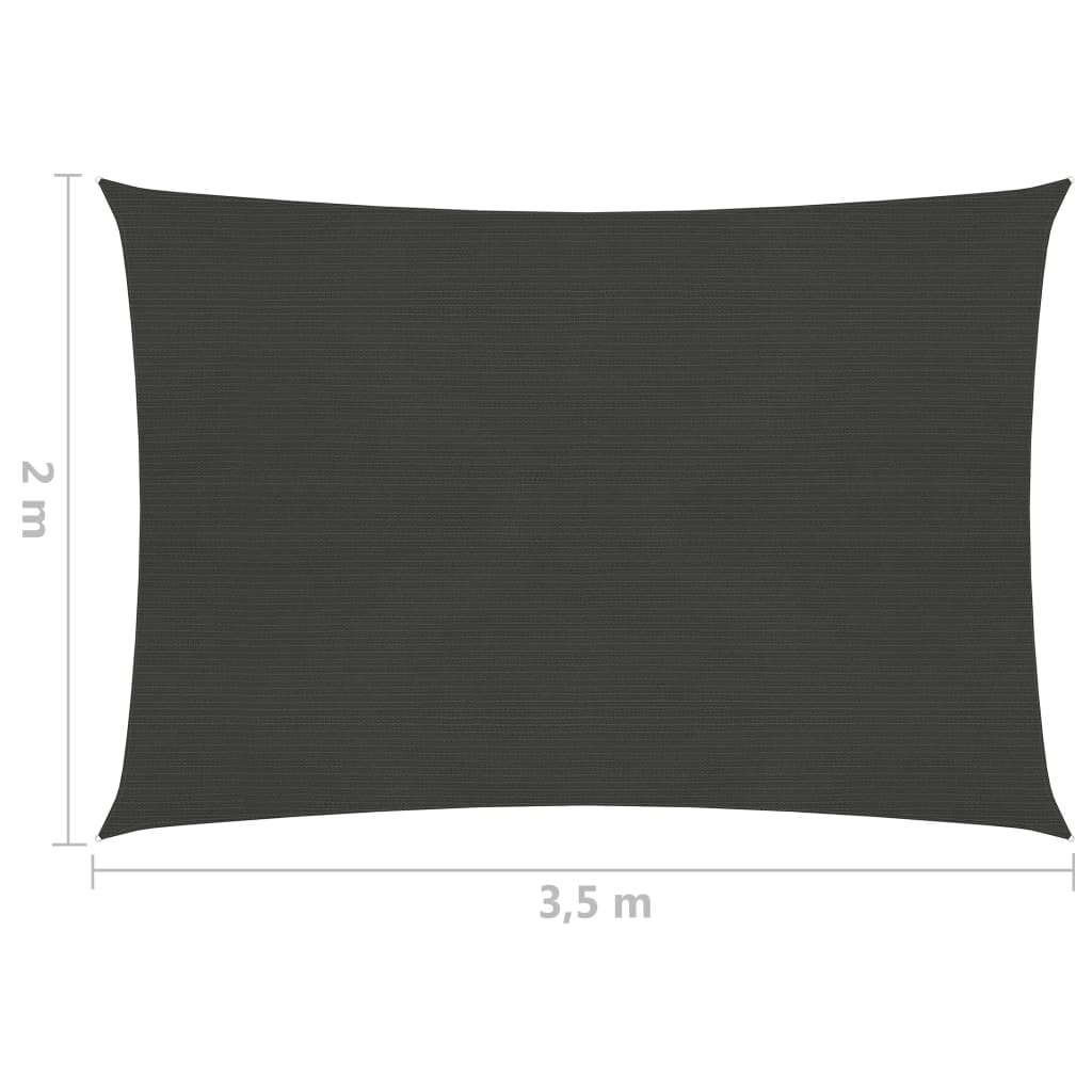 Sonnensegel HDPE 2x3,5 m Anthrazit