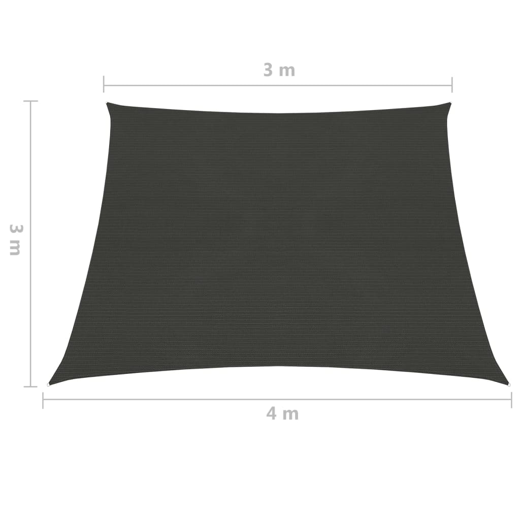 Sonnensegel 160 g/m² Anthrazit 3/4x3 m HDPE