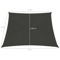 Thumbnail for 311105 vidaXL Sunshade Sail 160 g/m² Anthracite 4/5x3 m HDPE