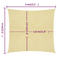 Thumbnail for Sonnensegel 160 g/m² Beige 4x4 m HDPE