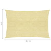 Thumbnail for Sonnensegel 160 g/m² Beige 2x3,5 m HDPE