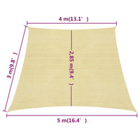 Thumbnail for Sonnensegel 160 g/m² Beige 4/5x3 m HDPE