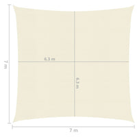 Thumbnail for Sonnensegel 160 g/m² Creme 7x7 m HDPE