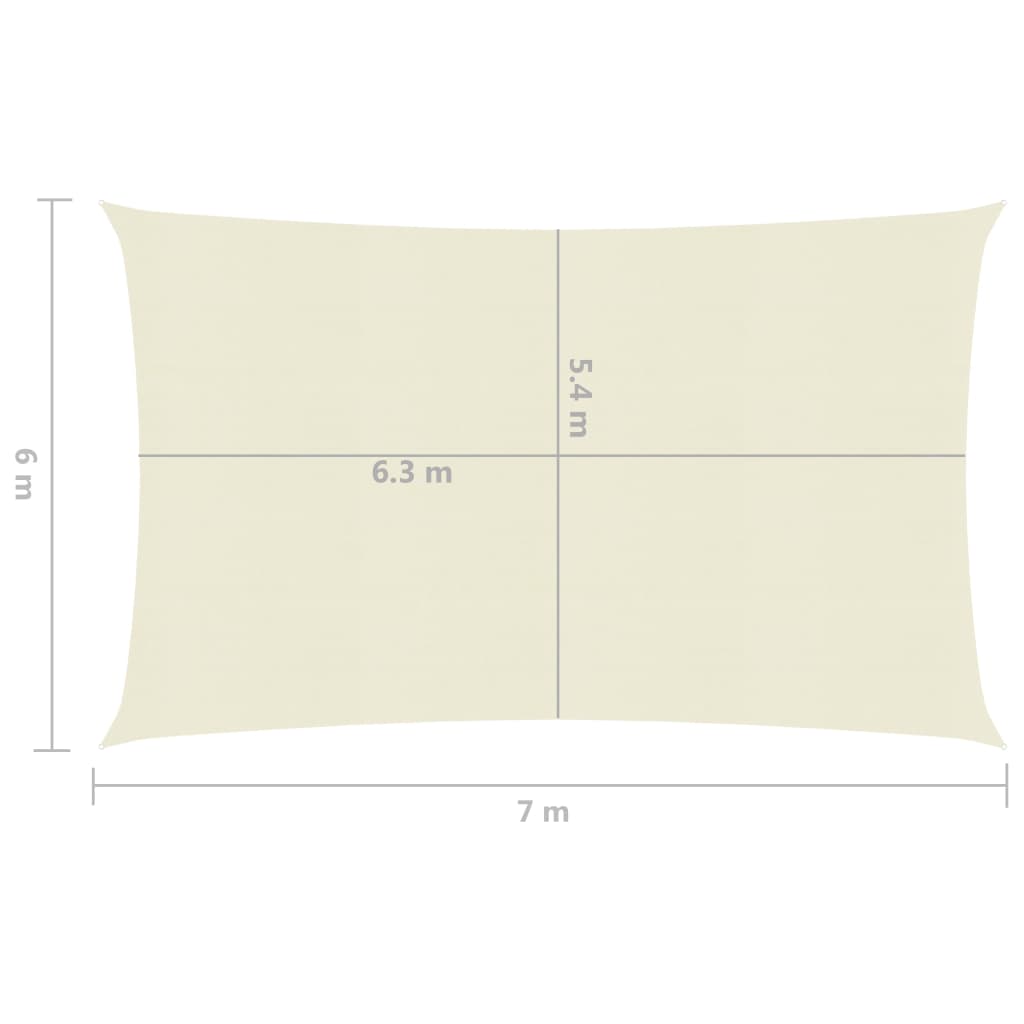 Sonnensegel 160 g/m² Creme 6x7 m HDPE
