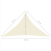 Thumbnail for Sonnensegel 160 g/m² Creme 3,5x3,5x4,9 m HDPE