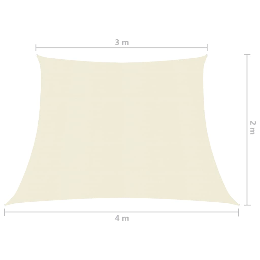 Sonnensegel 160 g/m² Creme 3/4x2 m HDPE
