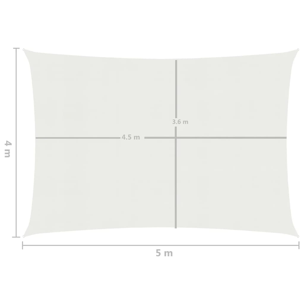 Sonnensegel 160 g/m² Weiß 4x5 m HDPE