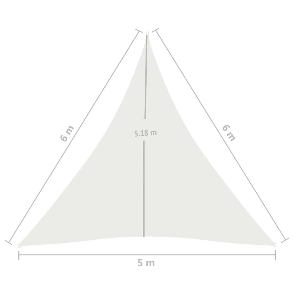Sonnensegel 160 g/m² Weiß 5x6x6 m HDPE