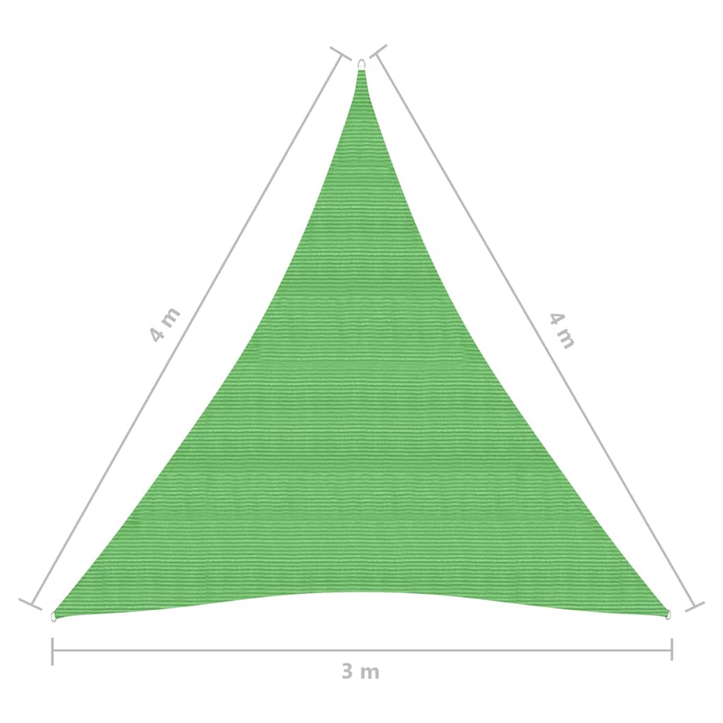 Sonnensegel 160 g/m² Hellgrün 3x4x4 m HDPE