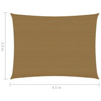 Thumbnail for Sonnensegel 160 g/m² Taupe 3,5x4,5 m HDPE