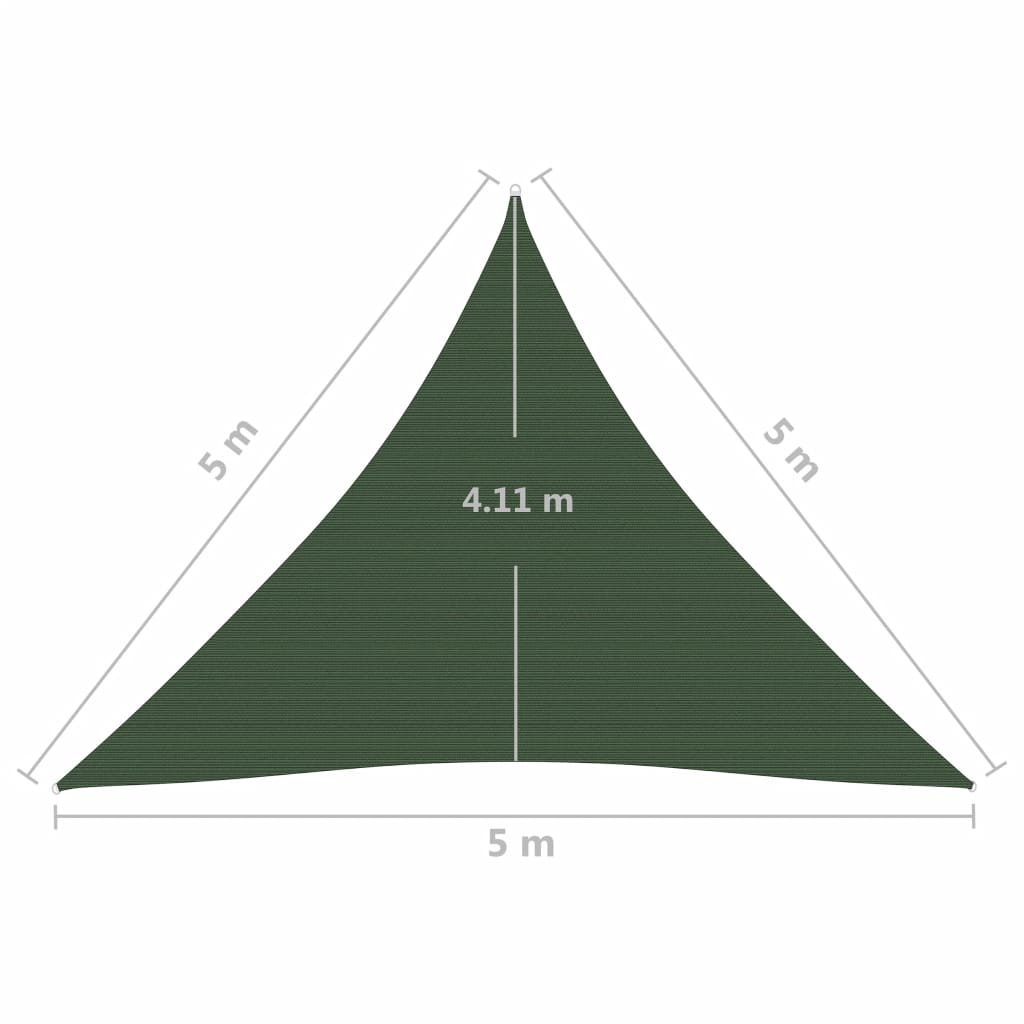 Sonnensegel 160 g/m² Dunkelgrün 5x5x5 m HDPE