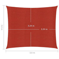Thumbnail for Sonnensegel 160 g/m² Rot 3,6x3,6 m HDPE