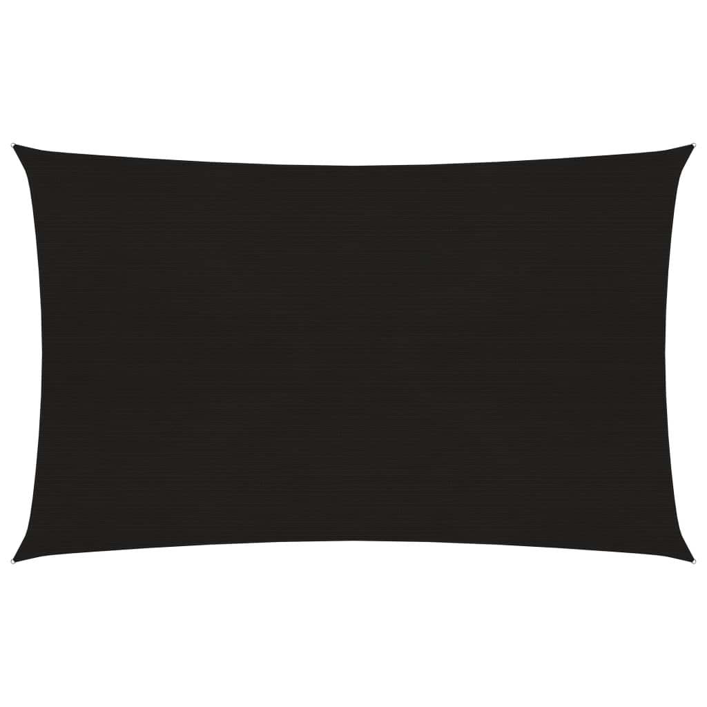 Sonnensegel 160 g/m² Schwarz 2x4,5 m HDPE