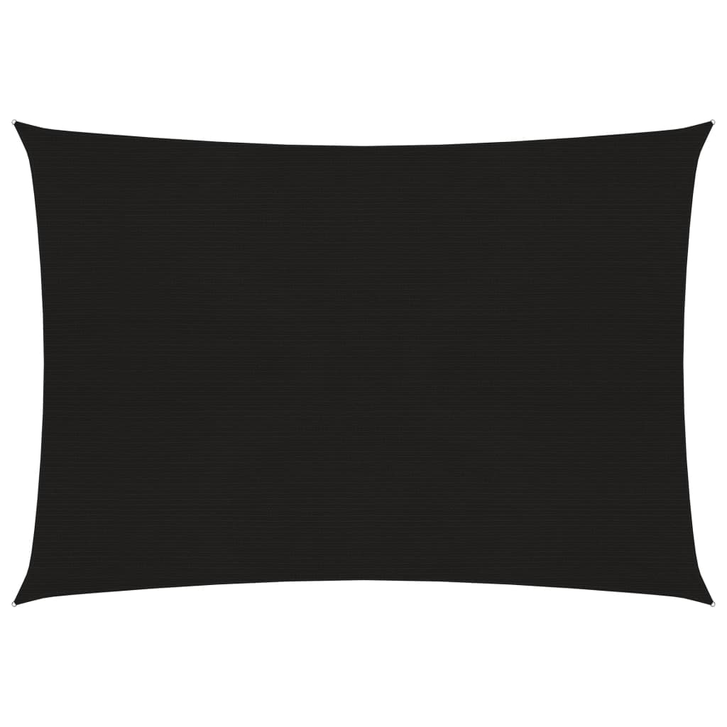 Sonnensegel 160 g/m² Schwarz 2,5x4 m HDPE
