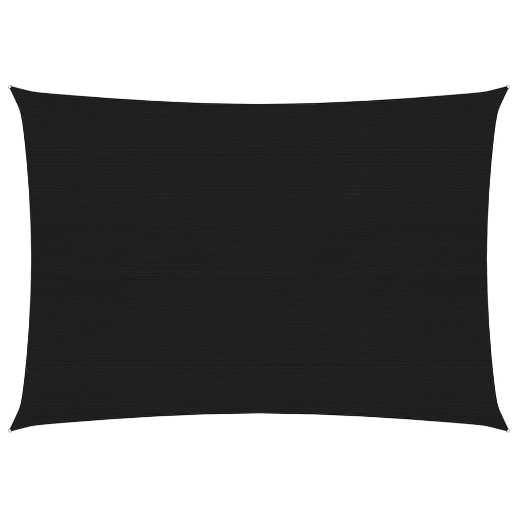 Sonnensegel 160 g/m² Schwarz 3x4,5 m HDPE