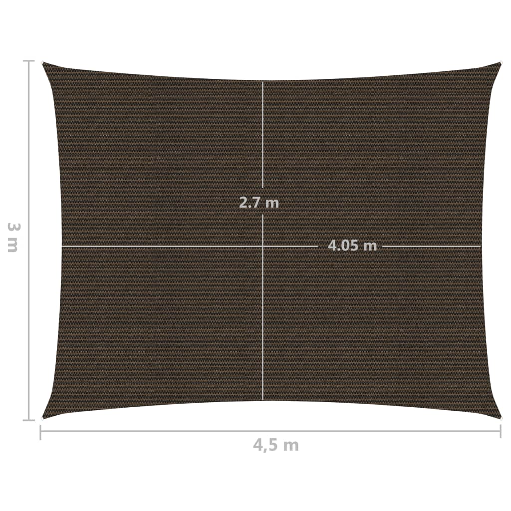 Sonnensegel 160 g/m² Braun 3x4,5 m HDPE