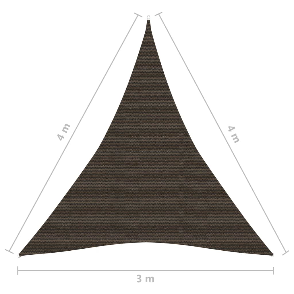 Sonnensegel 160 g/m² Braun 3x4x4 m HDPE