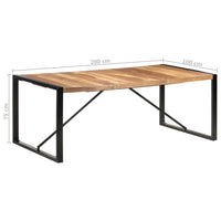Thumbnail for Esstisch 200x100x75 cm Massivholz mit Palisander-Finish