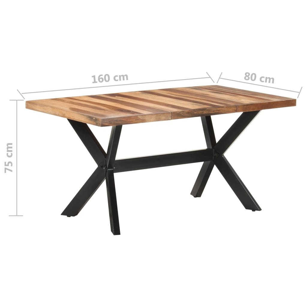 Esstisch 160x80x75 cm Massivholz mit Palisander-Finish