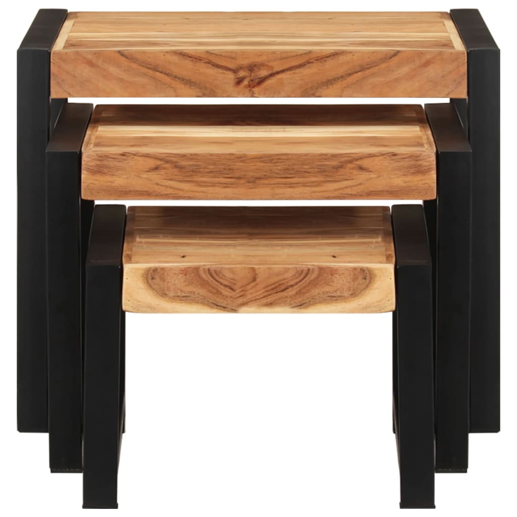 Satztische 3-tlg. Massivholz mit Palisander-Finish
