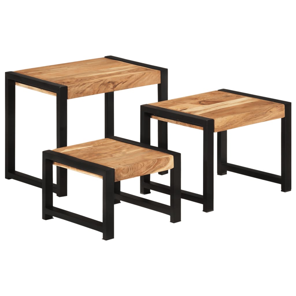 Satztische 3-tlg. Massivholz mit Palisander-Finish