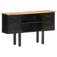 Thumbnail for Sideboard 110x30x65 cm Raues Mango-Massivholz und Stahl