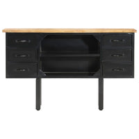 Thumbnail for Sideboard 110x30x65 cm Raues Mango-Massivholz und Stahl
