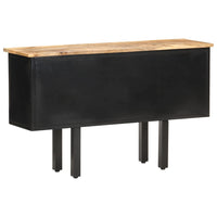 Thumbnail for Sideboard 110x30x65 cm Raues Mango-Massivholz und Stahl