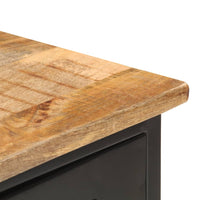 Thumbnail for Sideboard 110x30x65 cm Raues Mango-Massivholz und Stahl