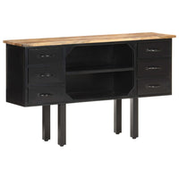 Thumbnail for Sideboard 110x30x65 cm Raues Mango-Massivholz und Stahl