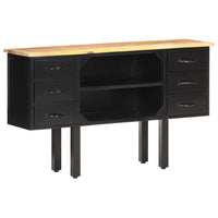 Thumbnail for Sideboard 110x30x65 cm Raues Mango-Massivholz und Stahl