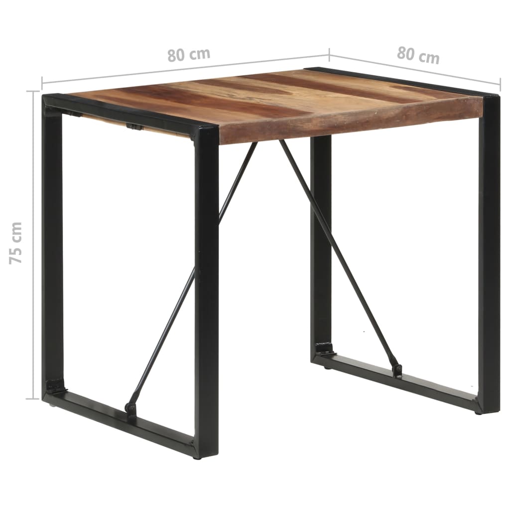 Esstisch 80x80x75 cm Massivholz mit Palisander-Finish
