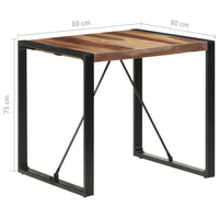 Thumbnail for Esstisch 80x80x75 cm Massivholz mit Palisander-Finish