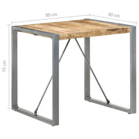 Thumbnail for Esstisch 80x80x75 cm Raues Mangoholz