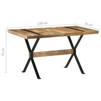 Thumbnail for Esstisch 140x70x76 cm Raues Mangoholz