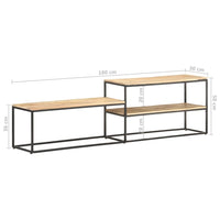 Thumbnail for TV-Schrank 180x30x50 cm Raues Mangoholz