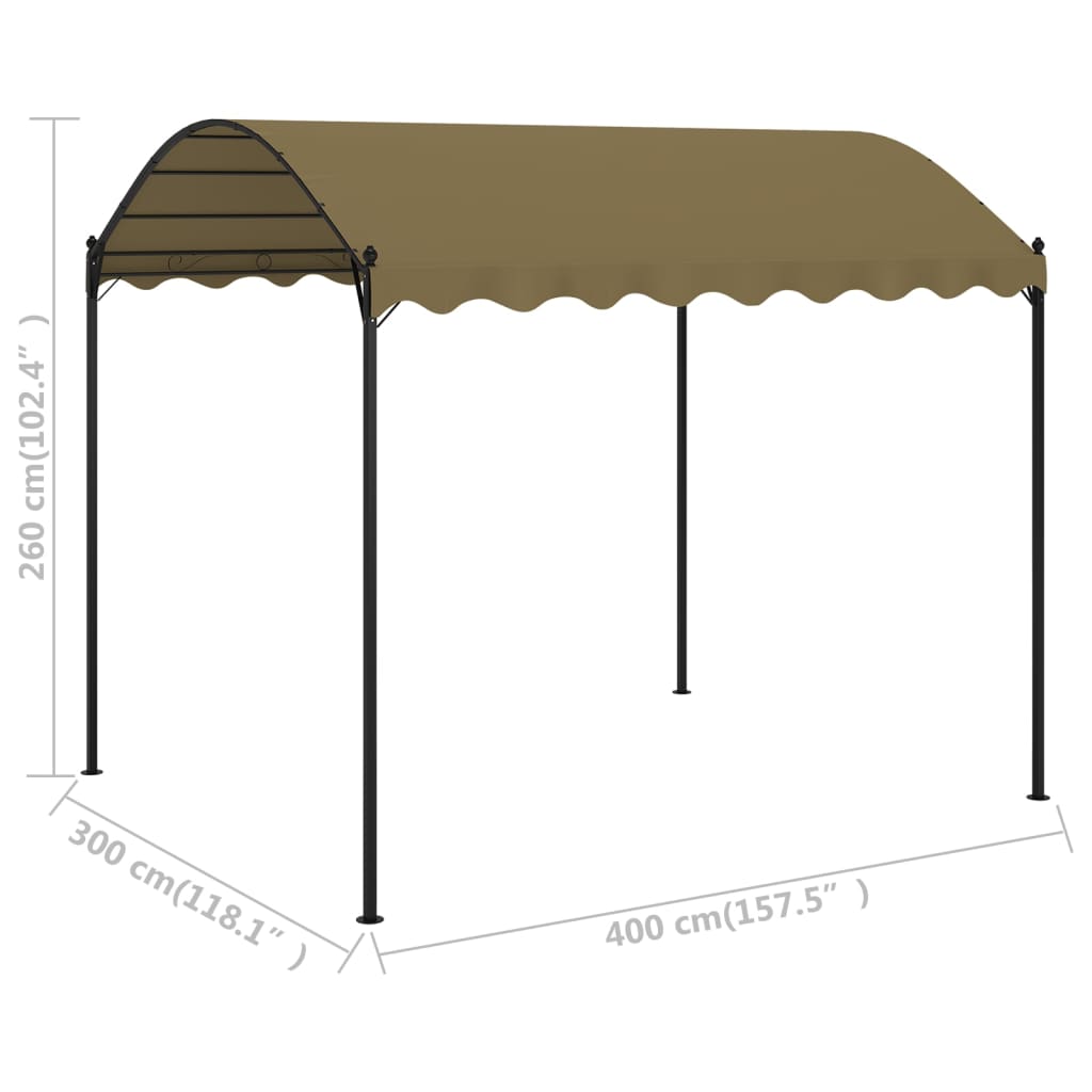 Pavillon 4x3x2,6 m Taupe 180 g/m²