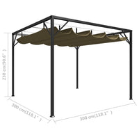 Thumbnail for Gartenpavillon mit Ausziehbarem Dach 3x3 m Taupe 180 g/m²