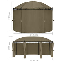 Thumbnail for Pavillon mit Vorhängen 520x349x255 cm Taupe 180 g/m²