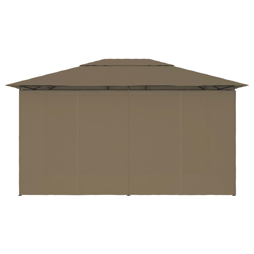 Gartenzelt mit Vorhängen 4x3 m Taupe 180 g/m²