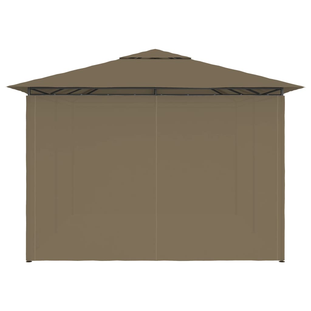 Gartenzelt mit Vorhängen 4x3 m Taupe 180 g/m²