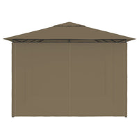 Thumbnail for Gartenzelt mit Vorhängen 4x3 m Taupe 180 g/m²